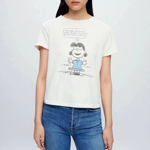 RE/DONE 리던 스누피 LUCY CUTE 카툰 프린트 클래식 반팔 티셔츠
