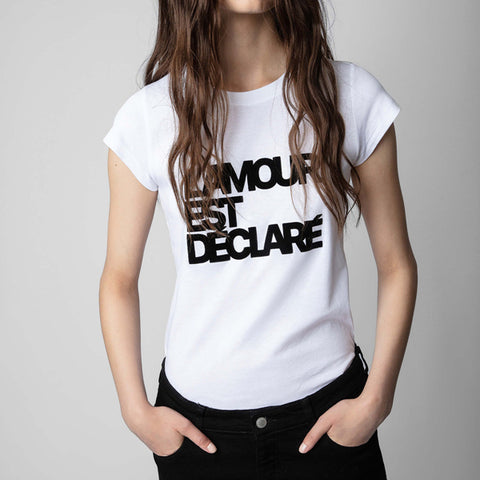 쟈딕앤볼테르 SKINNY 화이트 L'amour 레터링 스키니 반팔 티셔츠