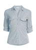 제임스 펄스 블루 포그 코튼 모달 슬러브 콘트라스트 롤업 소매 셔츠