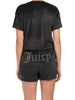 쥬시 꾸띄르 블랙 비즈 로고 벨벳 티셔츠 + 반바지 파자마 홈웨어 세트