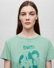 REDONE 리던 파스텔 그린 EARTH 레터링 프린트 클래식 반팔 티셔츠