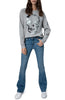 쟈딕앤볼테르 UPPER 그레이 카모 스컬 프린트 맨투맨 스웨트셔츠 티셔츠