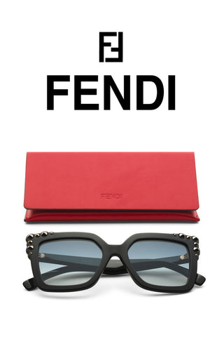 FENDI 펜디 FF0260S 블랙 스터드 스퀘어 오버사이즈 뿔테 선글라스
