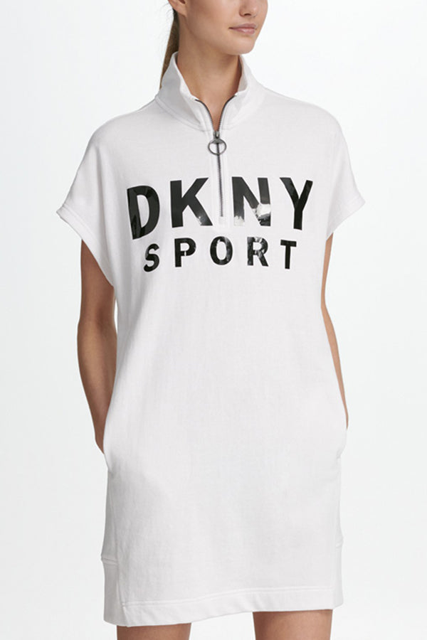 DKNY /2컬러/ 집 프론트 로고 프린트 스웨트셔츠 원피스