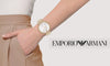 엠포리오 알마니 골드 체인 팔찌 크리스탈 여성 손목시계 AR11007