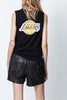 쟈딕 앤 볼테르 Abey 블랙 로고 프린트 NBA 머슬 탱크 나시 티셔츠
