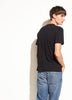 VINCE 빈스 남성 블랙 브이넥 피마코튼 반팔 기본 티셔츠 탑