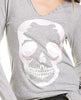 쟈딕앤볼테르 Tunisien 그레이 카모 스컬 프린트 긴팔 헨리 티셔츠 XS