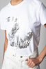 쟈딕앤볼테르 ZOE 화이트 ZV 실버 포일 로고 프린트 반팔 티셔츠