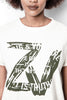 쟈딕앤볼테르 ZOE 크림 ZV 블라종 로고 프린트 반팔 티셔츠 탑