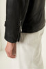 프렌치 커넥션 ABRI 블랙 릴렉스핏 가죽 레더 바이커 자켓