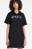 DKNY 블랙 스네이크 로고 프린트 후드 맨투맨 티셔츠 원피스