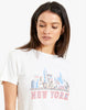 RE/DONE 리던 뉴욕 스카이라인 프린트 클래식 반팔 티셔츠