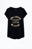 쟈딕앤볼테르 SKINNY 블랙 로고 레터링 블라종 프린트 반팔 티셔츠